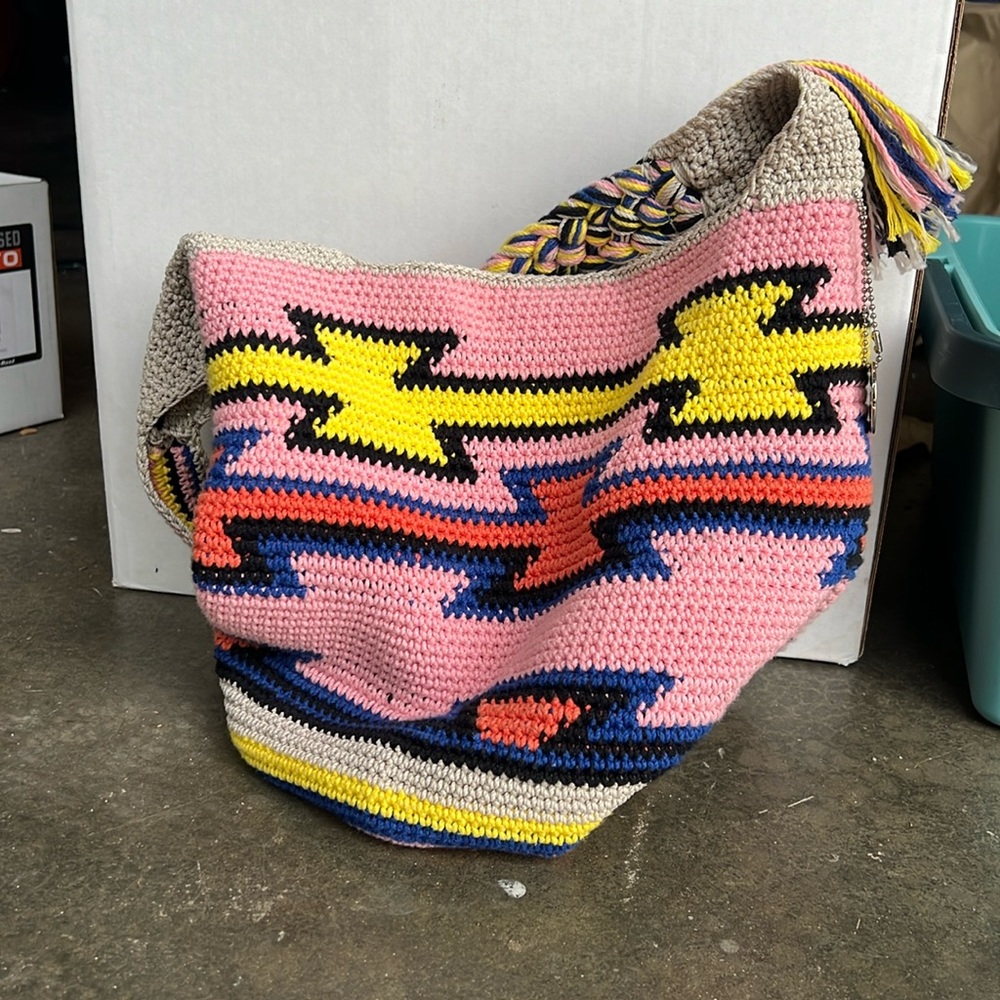 The sak colorful bag knit